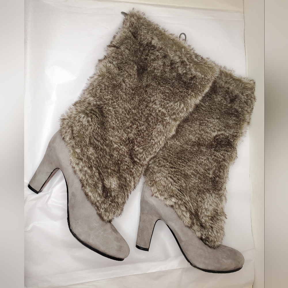 Sam Edelman Suede Faux Fur Boots Size 7.5M